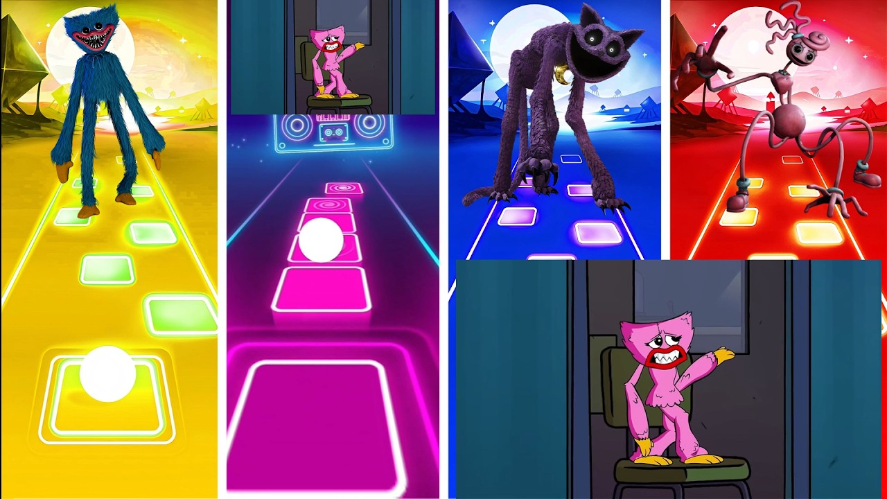 Huggy Wuggy vs Kissy Missy vs CatNap vs Mommy Long Legs - Tiles Hop Poppy Play Time 5