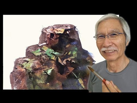 Eng Sub Watercolor Tutorial How To Paint Rocks 水彩画の基本 岩を描くコツ 5分講座 Youtube