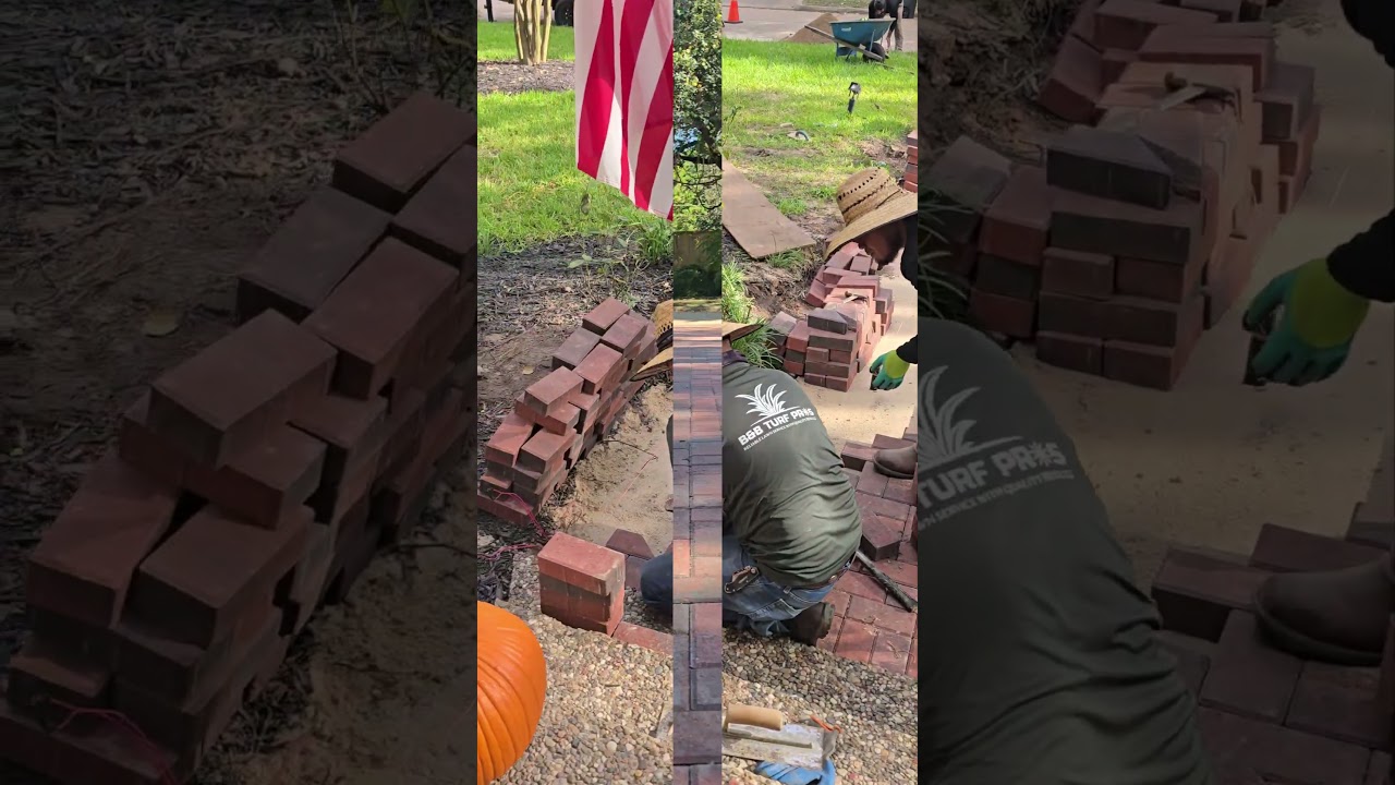 New durable, stylish and welcoming entrance! B&B Turf Pros. Houston Tx 