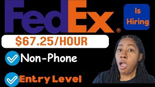 FedEx is Hiring! 🎉 | Get Paid $67.25/hr | Entry level  Work From Home Jobs Hiring Now