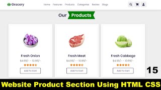 How To Make Ecommerce Website Product Section Using HTML CSS, Ecommerce Product Card Using HTML