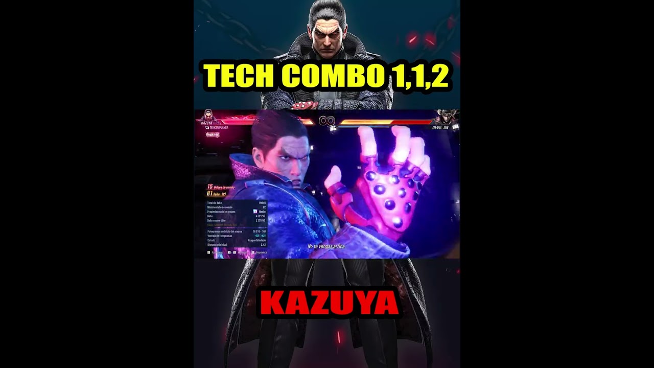 Kazuya Tech Combo 1,1,2 High Damage in Tekken 8 