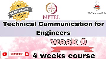 TECHNICAL COMMUNICATION FOR ENGINEERS WEEK 0 ASSIGNMENT ANSWERS NPTEL 2024 l NPTEL #nptel #share