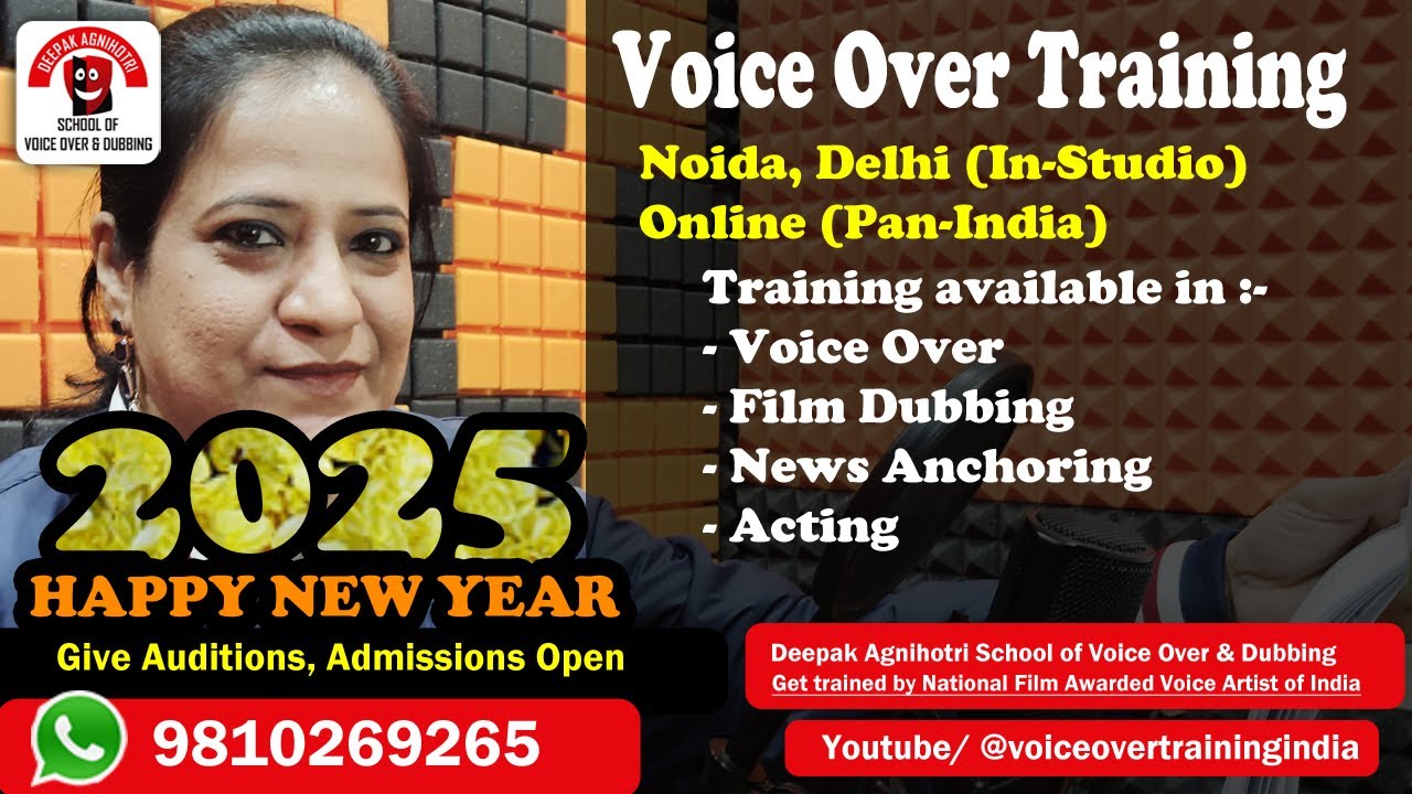 Voice Over Training Delhi 2025 - Voice Over, Dubbing, In-Studio & Online Pan-India Training