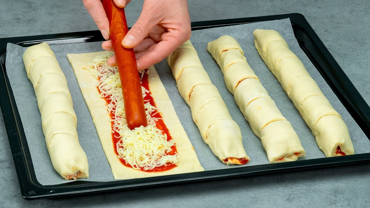 I don’t order Pizza anymore! Quick appetizer made of puff pastry - YouTube