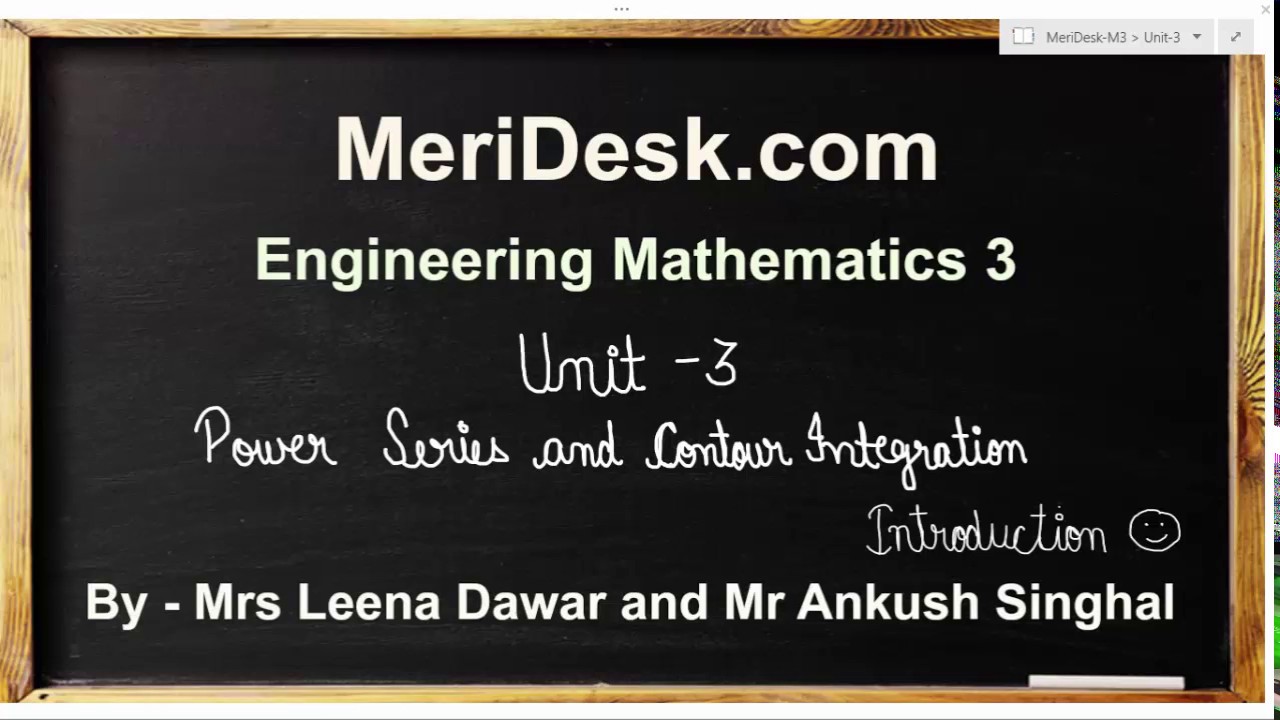 Video 9- Engineering Mathematics 3 (MDU/KU)