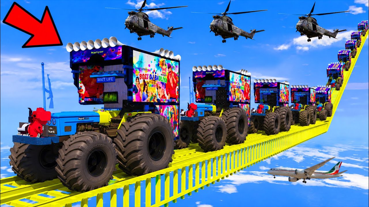 GTA : 5 - World Highest | 😫😱😲 TRIED THE IMPOSSIBLE PARKOUR SUPER MEGA RAMP CHALLENGE | INDIAN All DJ