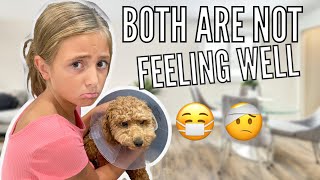 Both HALLIE and Puppy MILLIE are NOT FEELING WELL! | One Had SURGERY!