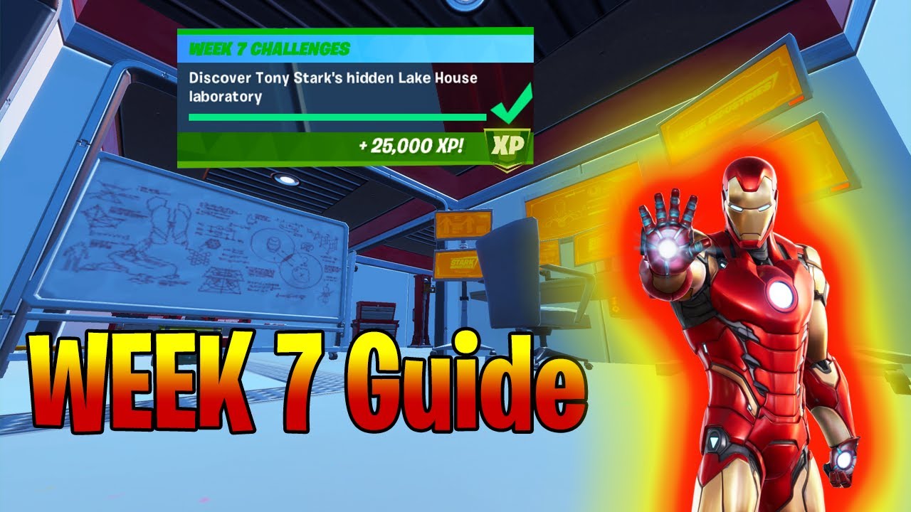 Discover Tony Stark S Hidden Lake House Laboratory Location Fortnite Chapter 2 Season 4 Week 7 Youtube