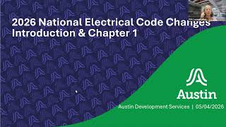 2026 National Electrical Code Changes - Introduction and Chapter 1