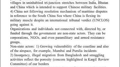 Role of external state and non-state actors in creating challenges to internal security