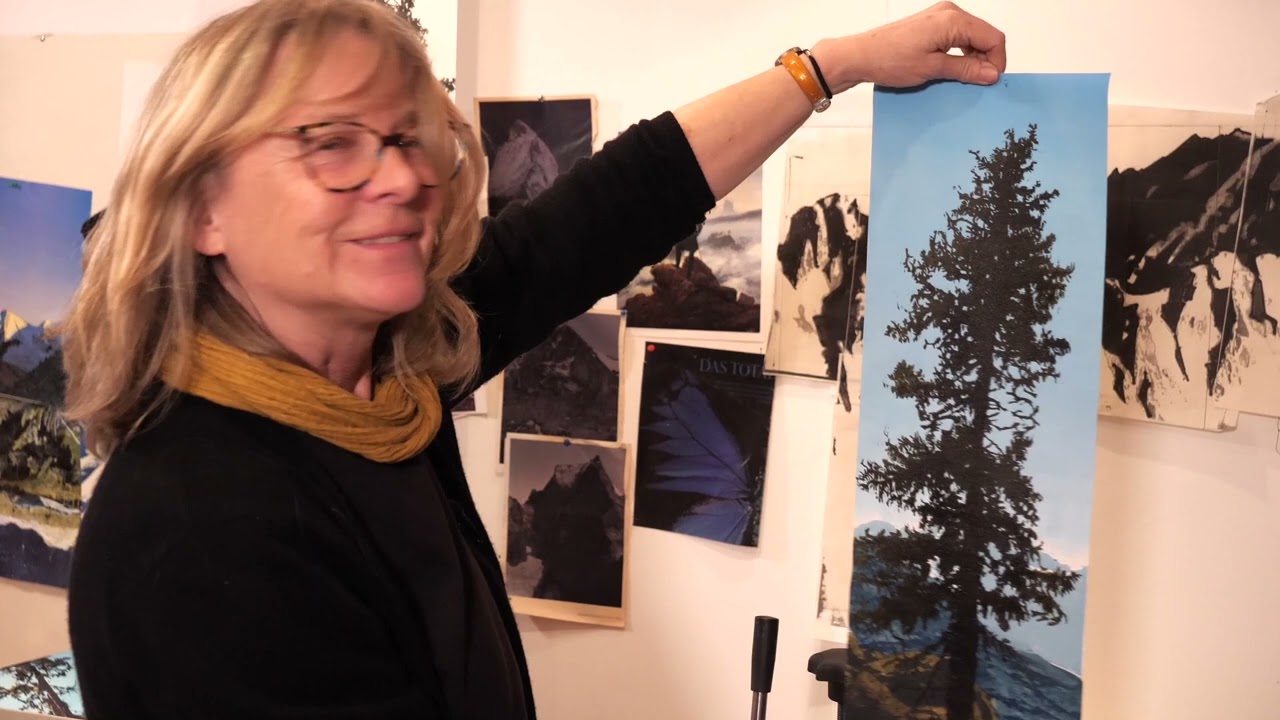 Ursel Schaffer - Landschaft. Holzschnitt.