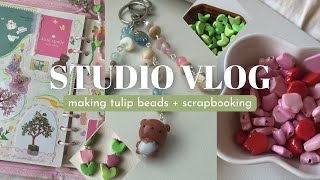 making my own tulip beads + scrapbook session