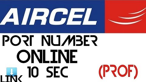 Aircel Port Code Generate Online site|10 sec Code|Easy Way|Official video