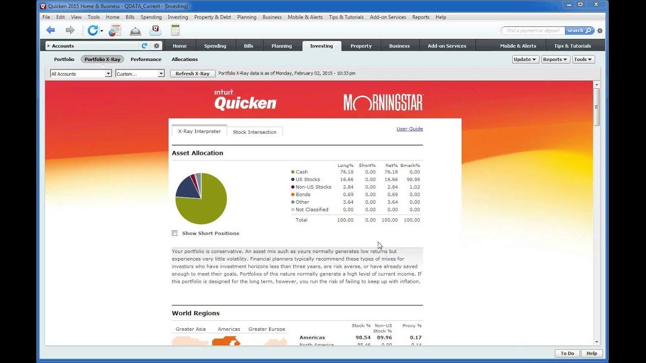 Quicken 2015 Portfolio XRay Overview YouTube