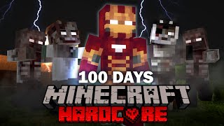 I Survived 100 Days as IRON MAN in a Zombie Apocalypse in HARDCORE Minecraft...