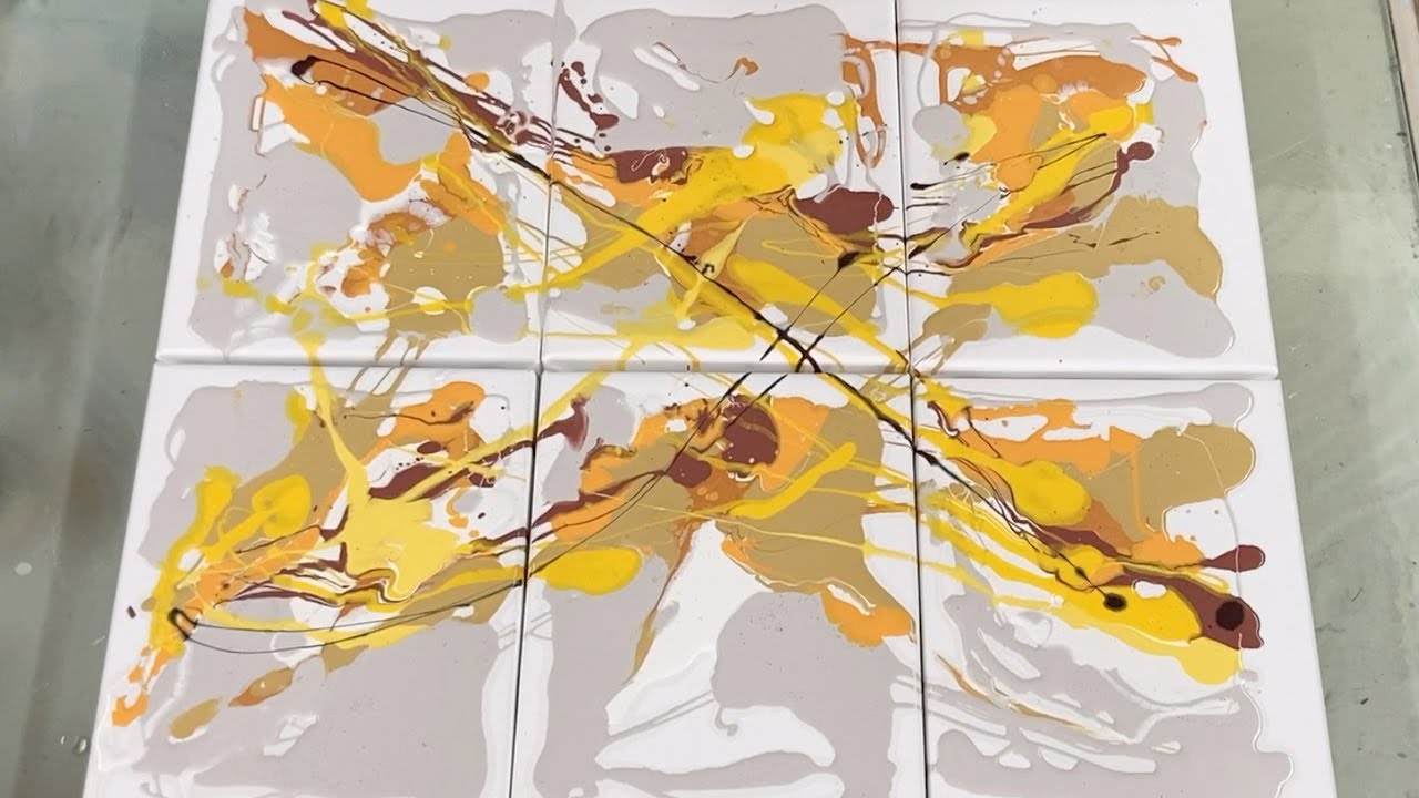 Six-Panel Acrylic Pour Abstract Wall Art | DIY Acrylic Pouring Art