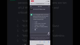 Asking Ai - Top 10 Lil Wayne Songs (ChatGPT) #shorts #lilwayne #hiphop #rap #music screenshot 2