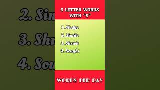 6 letter words starting with 'S' #englishlearners #englishlearning #youtubeshorts