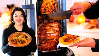 Grilling oven Mexican TACOS AL PASTOR en Trompo &amp; Marinade recipe