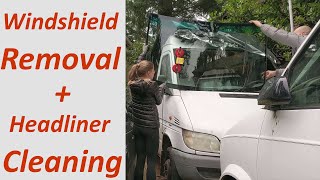 Sprinter Part 3: Windshield Removal and Headliner Cleaning