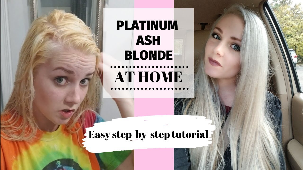 How To Color Your Hair Platinum Blonde From Home Step By Step Tutorial Wella T14 Wella T18 Youtube
