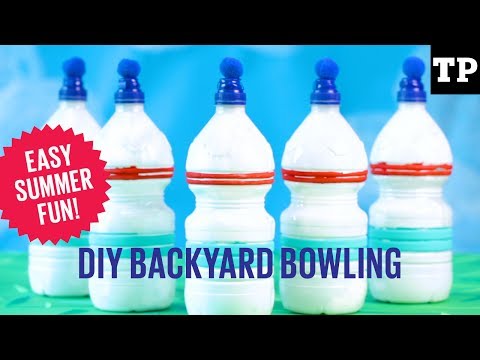 How To Make A Backyard Bowling Set Out Of Plastic Bottles Youtube