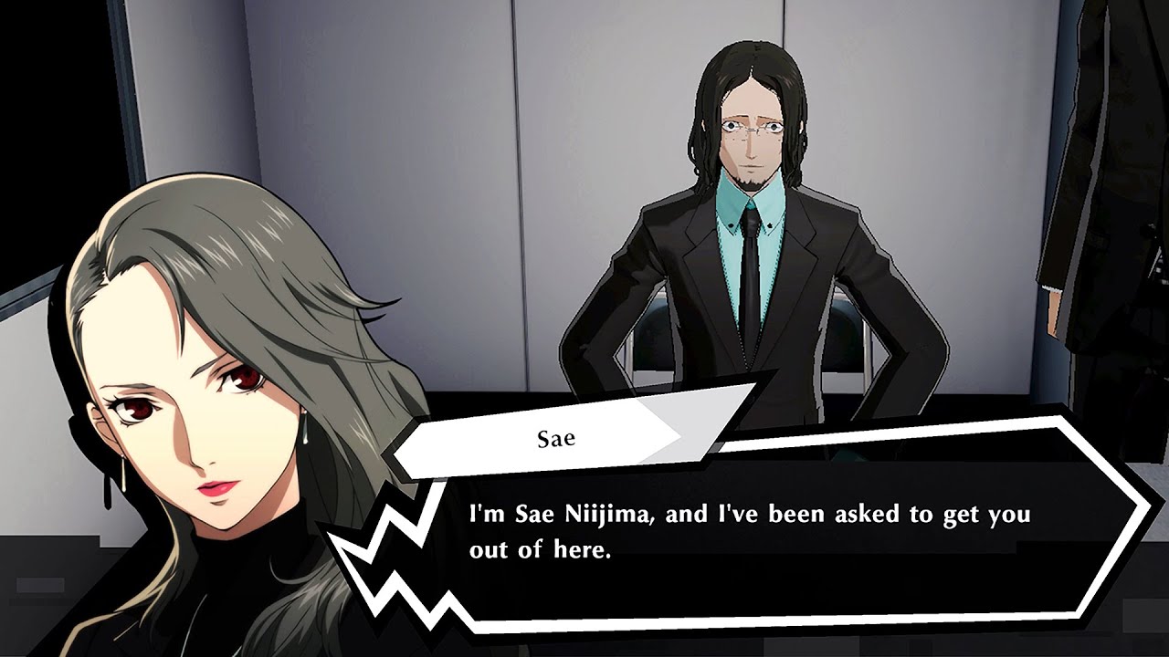 Persona 5 Strikers Sae Niijima saves Zenkichi from the Police