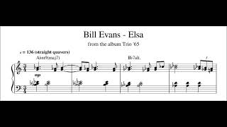 Video thumbnail of "Bill Evans - Elsa - Piano Transcription (Sheet Music in Description)"