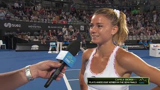 Camila giorgi on court interview (qf) | sydney international 2018