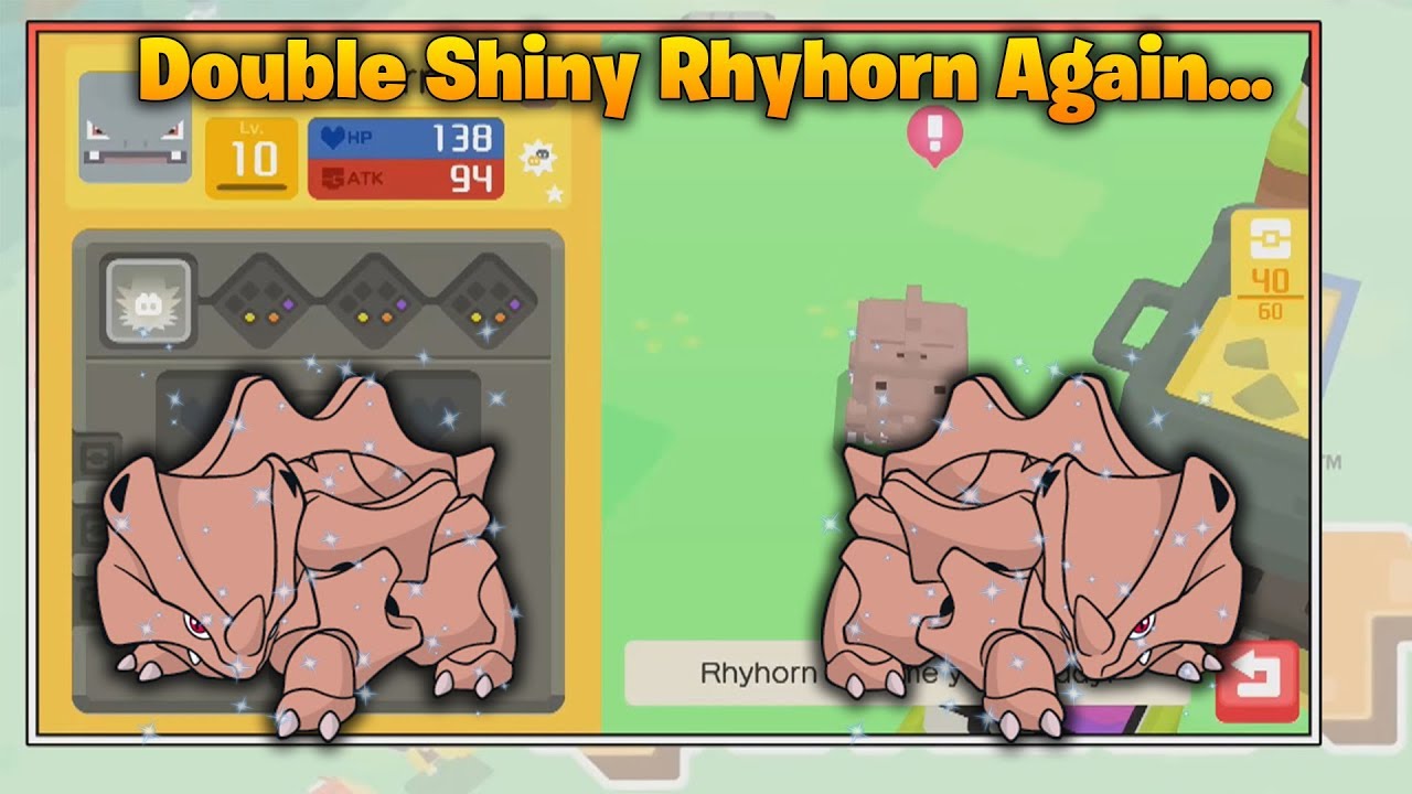 Guster Tails on X: My eighth shiny Rhyhorn! In total this is my 156th  shiny in Pokémon Quest! I named it Charge.✨🦏 #PokemonQuest #NintendoSwitch  #ShinyPokemon #ShinyRhyhorn #ShinyRhydon  / X