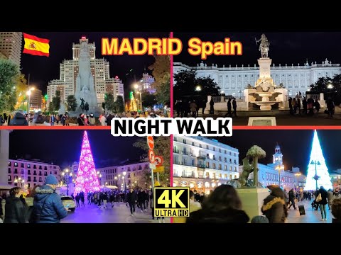 NIGHT WALK TOUR Madrid Spain - Plaza España, Palacio Real, Opera, Sol 27 Nov 2021 |@Jhunn Ramones
