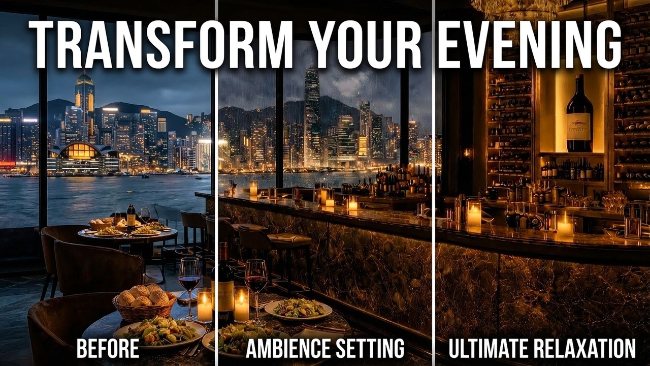 Luxury Rain Ambience | Sophisticated Dinner Setting with Classical Soundscape