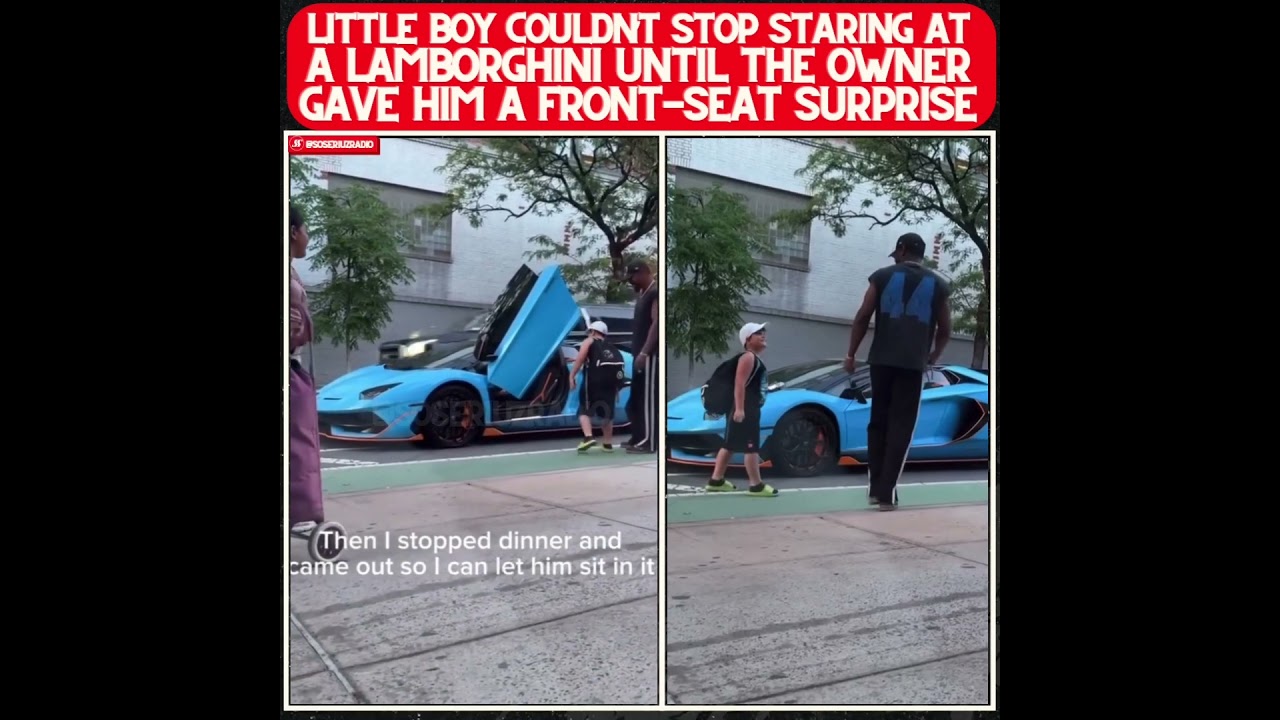 LITTLE BOY COULDN'T TAKE HIS EYES OFF A LAMBORGHINI — THE OWNER'S REACTION WAS PRICELESS!