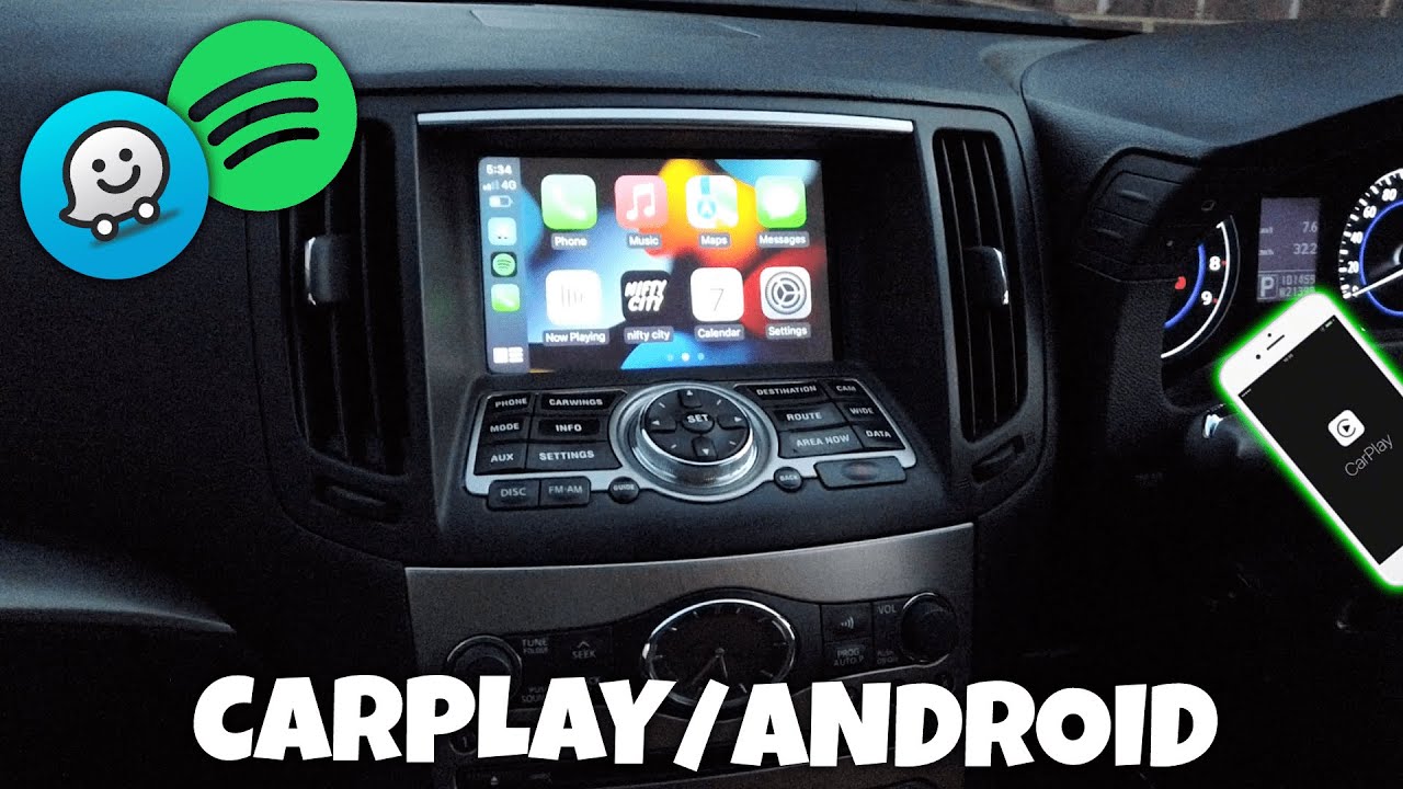 Обновление экрана интеграции OEM Apple CarPlay Android Auto для Infiniti G37 2007-2013