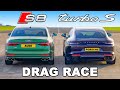 Audi s8 v porsche panamera turbo drag race