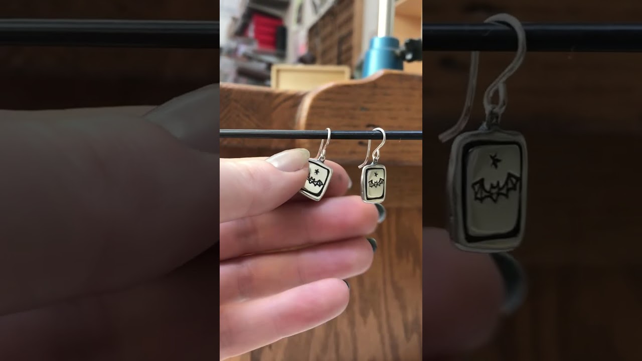 Sterling Silver Bat Charm Dangle Earrings - Bat Jewelry - Bat Gift for Her 