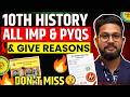 10th History All Important & PYQs & Give Reasons  | 10th History Board Exam 2026 | JR Tutorials |