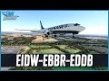 Msfs live  real world ryanair ops  pmdg 737800  frame gen mod  dublin brussels  berlin