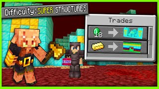 Beating Minecraft But Piglins Trade Super OP Structures (Hindi) \\