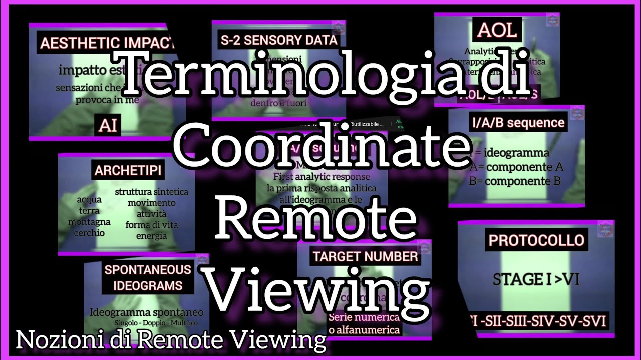 Lezione 1: terminologia di Remote Viewing, Stage I-II-III