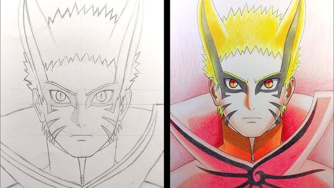 How to draw Naruto Baryon Mode from Boruro - step by step #2 