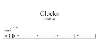 Coldplay - Clocks | DRUM SHEET MUSIC