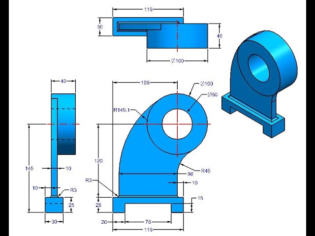 tutorial 15: 3D Engineering Drawing 2 (AUTO CAD ..... ) | GrabCAD Tutorials