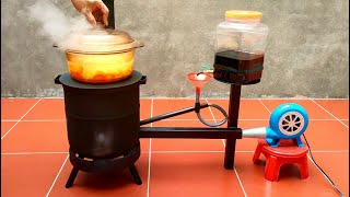 DIY - waste oil stove, heater combination, super efficient