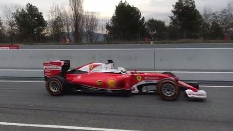 F1 2016 Barcelona Test 2 - Sebastian Vettel heads out onto track