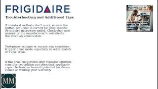 How to Fix Frigidaire Microwave Stuck in Demo Mode – Exit Demo/Test Mode & Full Power Restore