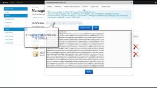 Add your own SSL private key and your own certificate