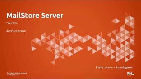 Tech Tips: The Advanced Search in MailStore Server