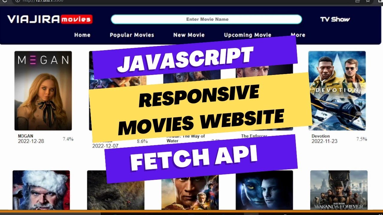 JavaScript Project 15 | Responsive Movies Website using fetch API ...